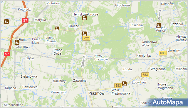 mapa Nowy Prażmów, Nowy Prażmów na mapie Targeo