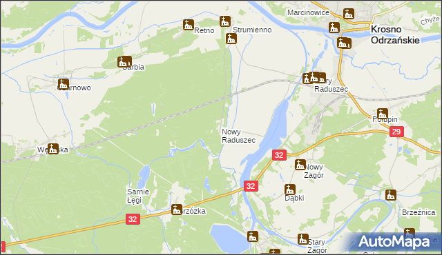 mapa Nowy Raduszec, Nowy Raduszec na mapie Targeo