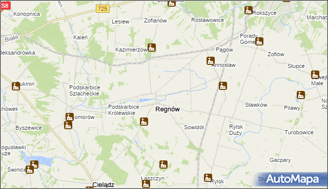 mapa Nowy Regnów, Nowy Regnów na mapie Targeo