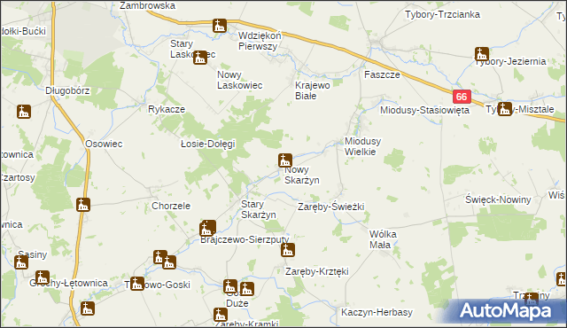 mapa Nowy Skarżyn, Nowy Skarżyn na mapie Targeo