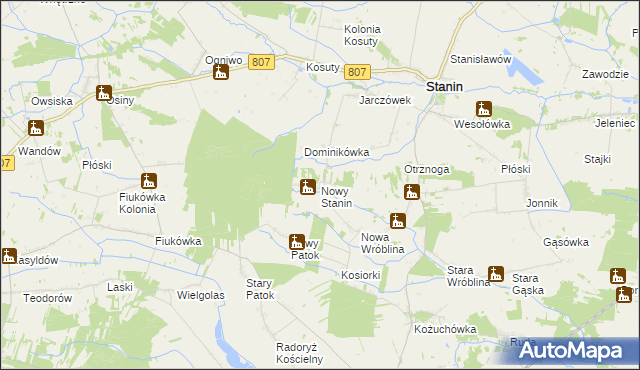 mapa Nowy Stanin, Nowy Stanin na mapie Targeo