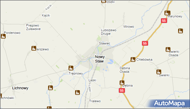 mapa Nowy Staw powiat malborski, Nowy Staw powiat malborski na mapie Targeo