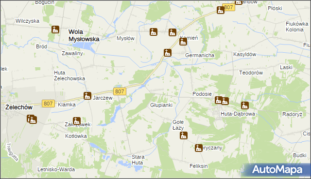 mapa Nowy Świat gmina Wola Mysłowska, Nowy Świat gmina Wola Mysłowska na mapie Targeo