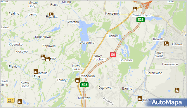 mapa Nowy Tuchom, Nowy Tuchom na mapie Targeo