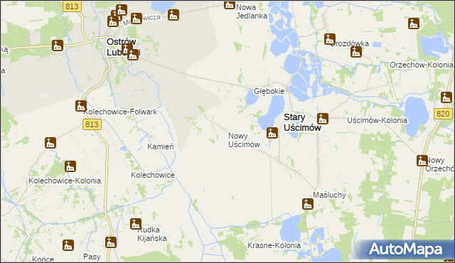 mapa Nowy Uścimów, Nowy Uścimów na mapie Targeo