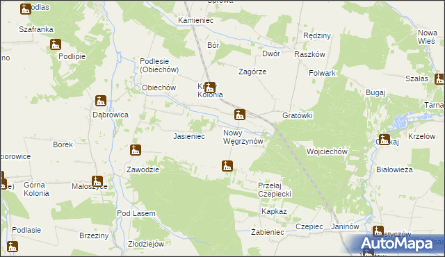 mapa Nowy Węgrzynów, Nowy Węgrzynów na mapie Targeo