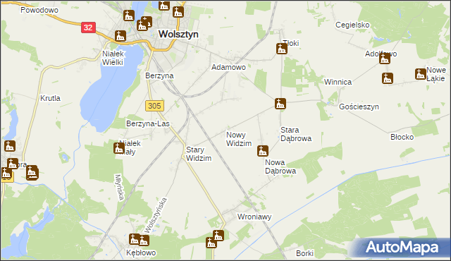 mapa Nowy Widzim, Nowy Widzim na mapie Targeo