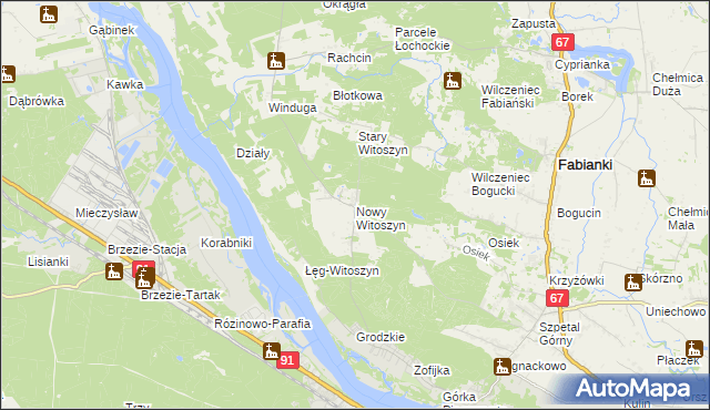 mapa Nowy Witoszyn, Nowy Witoszyn na mapie Targeo