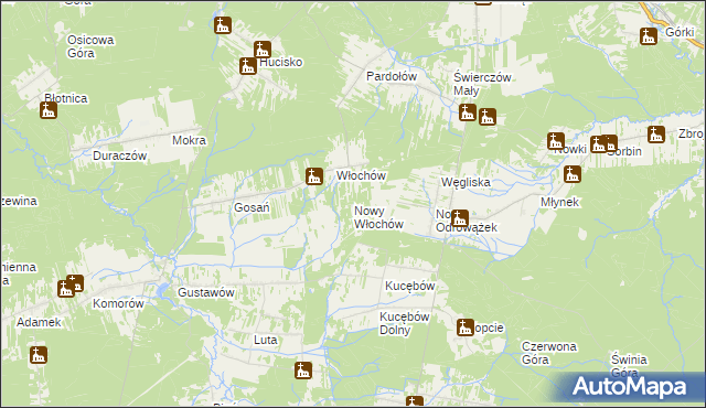 mapa Nowy Włochów, Nowy Włochów na mapie Targeo