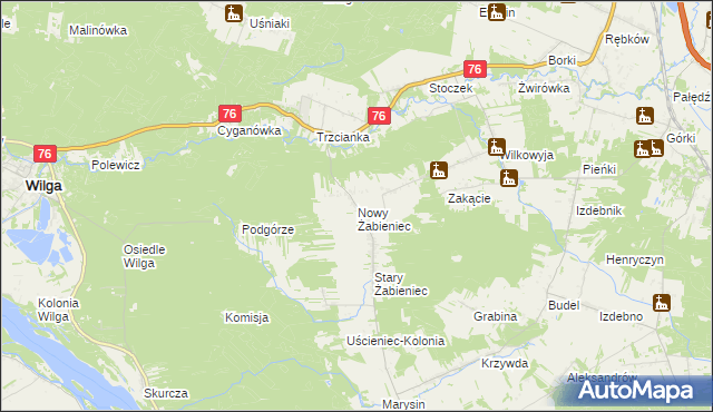 mapa Nowy Żabieniec, Nowy Żabieniec na mapie Targeo