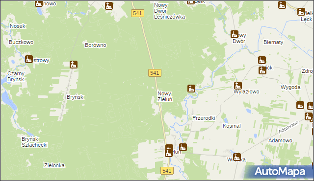 mapa Nowy Zieluń, Nowy Zieluń na mapie Targeo