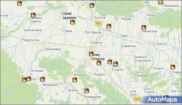 mapa Nowy Żmigród, Nowy Żmigród na mapie Targeo