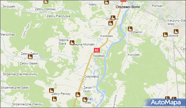 mapa Nożewo, Nożewo na mapie Targeo