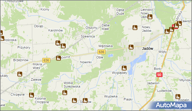 mapa Oble, Oble na mapie Targeo