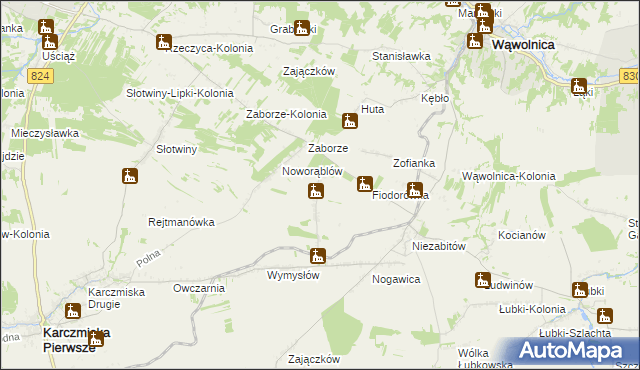 mapa Obliźniak, Obliźniak na mapie Targeo