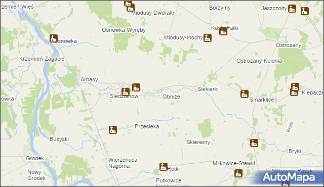 mapa Obniże, Obniże na mapie Targeo