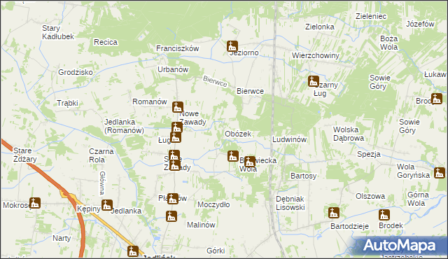 mapa Obózek, Obózek na mapie Targeo