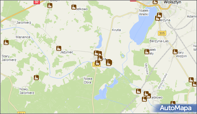 mapa Obra, Obra na mapie Targeo