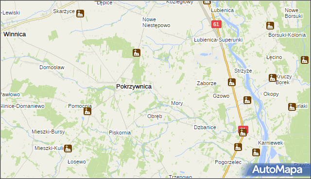 mapa Obrębek, Obrębek na mapie Targeo