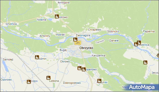 mapa Obrzycko, Obrzycko na mapie Targeo