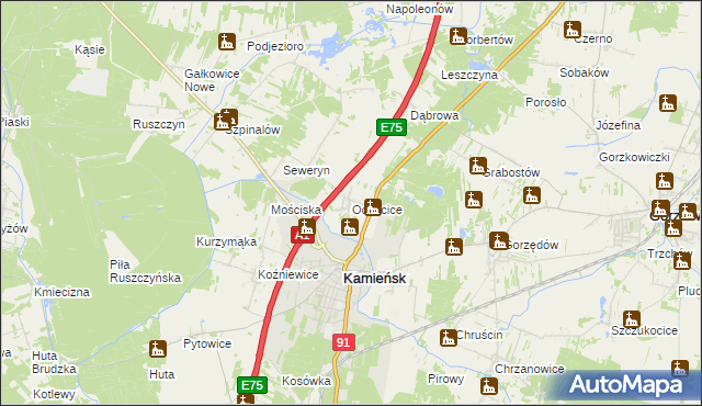 mapa Ochocice, Ochocice na mapie Targeo