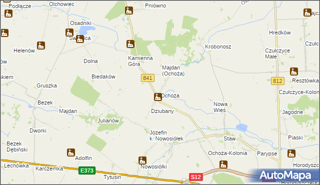 mapa Ochoża gmina Wierzbica, Ochoża gmina Wierzbica na mapie Targeo