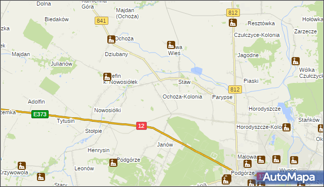 mapa Ochoża-Kolonia, Ochoża-Kolonia na mapie Targeo