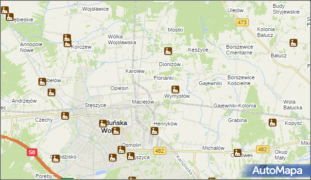 mapa Ochraniew, Ochraniew na mapie Targeo