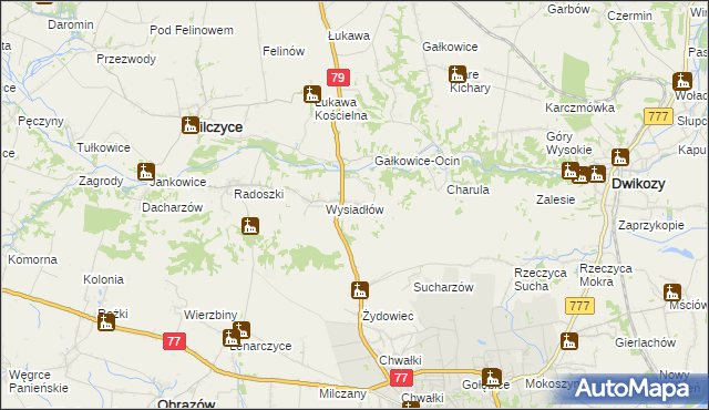 mapa Ocinek, Ocinek na mapie Targeo