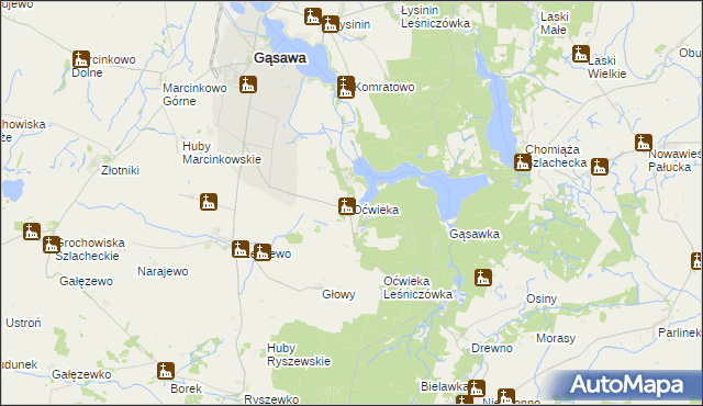 mapa Oćwieka, Oćwieka na mapie Targeo