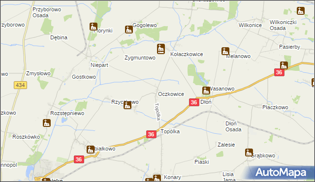 mapa Oczkowice, Oczkowice na mapie Targeo
