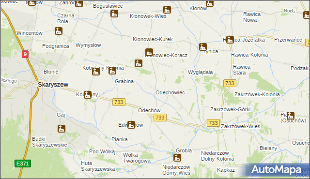 mapa Odechowiec, Odechowiec na mapie Targeo