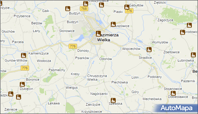 mapa Odonów, Odonów na mapie Targeo