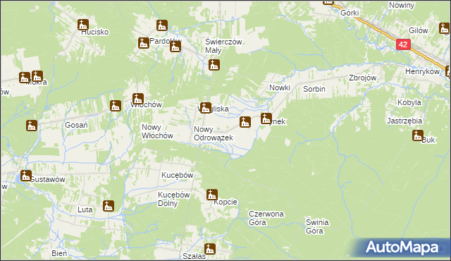 mapa Odrowążek, Odrowążek na mapie Targeo