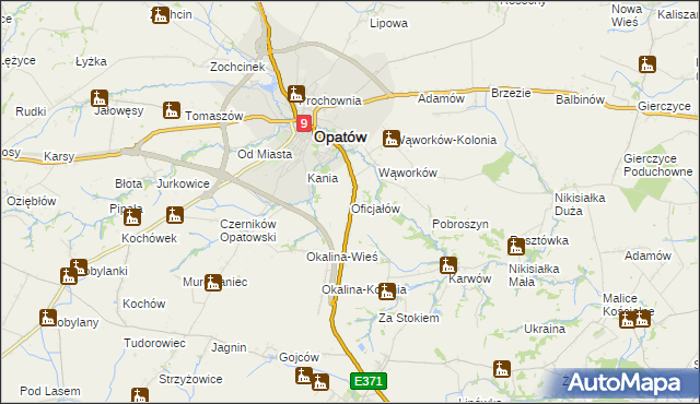 mapa Oficjałów, Oficjałów na mapie Targeo