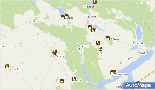 mapa Ogardzki Młyn, Ogardzki Młyn na mapie Targeo