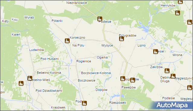 mapa Ogarka, Ogarka na mapie Targeo