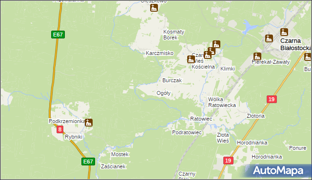 mapa Ogóły, Ogóły na mapie Targeo