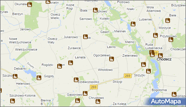 mapa Ogorzelewo, Ogorzelewo na mapie Targeo