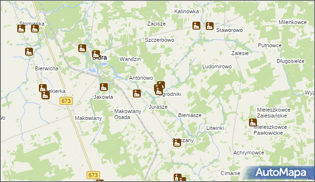 mapa Ogrodniki gmina Sidra, Ogrodniki gmina Sidra na mapie Targeo