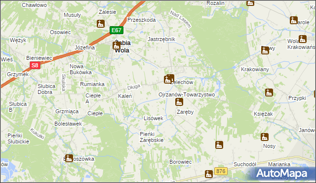 mapa Ojrzanów-Towarzystwo, Ojrzanów-Towarzystwo na mapie Targeo