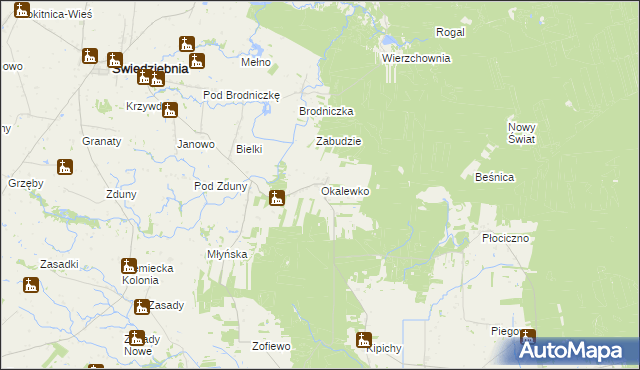 mapa Okalewko, Okalewko na mapie Targeo