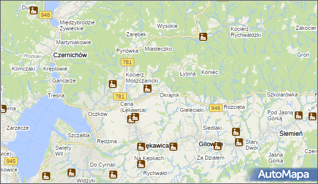 mapa Okrajnik, Okrajnik na mapie Targeo