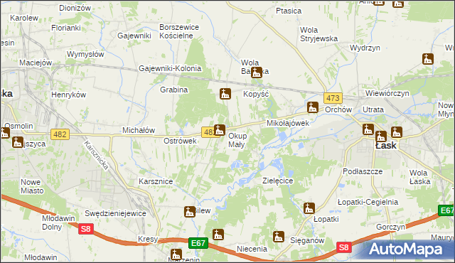 mapa Okup Mały, Okup Mały na mapie Targeo