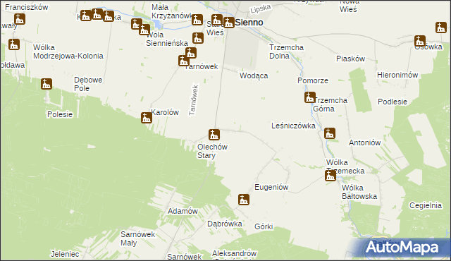 mapa Olechów Nowy, Olechów Nowy na mapie Targeo