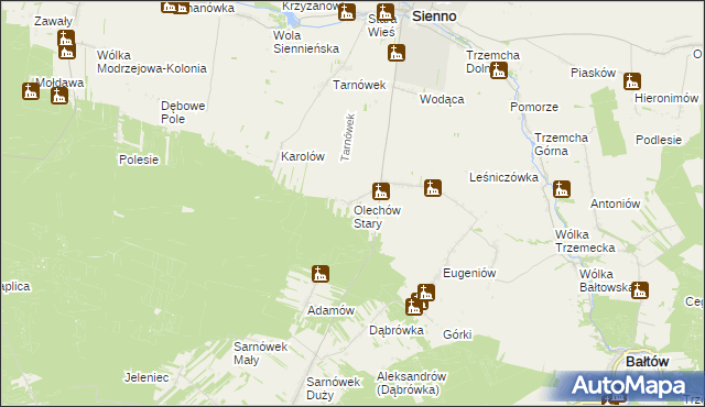 mapa Olechów Stary, Olechów Stary na mapie Targeo