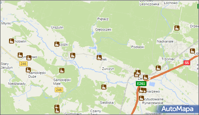 mapa Olek gmina Szubin, Olek gmina Szubin na mapie Targeo