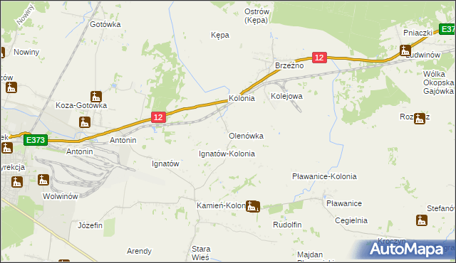 mapa Olenówka, Olenówka na mapie Targeo