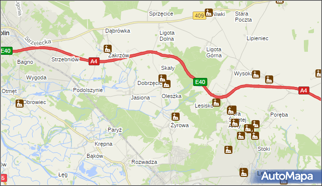 mapa Oleszka, Oleszka na mapie Targeo