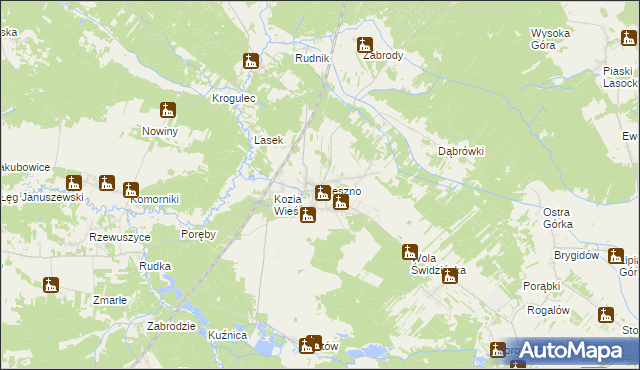 mapa Oleszno gmina Krasocin, Oleszno gmina Krasocin na mapie Targeo